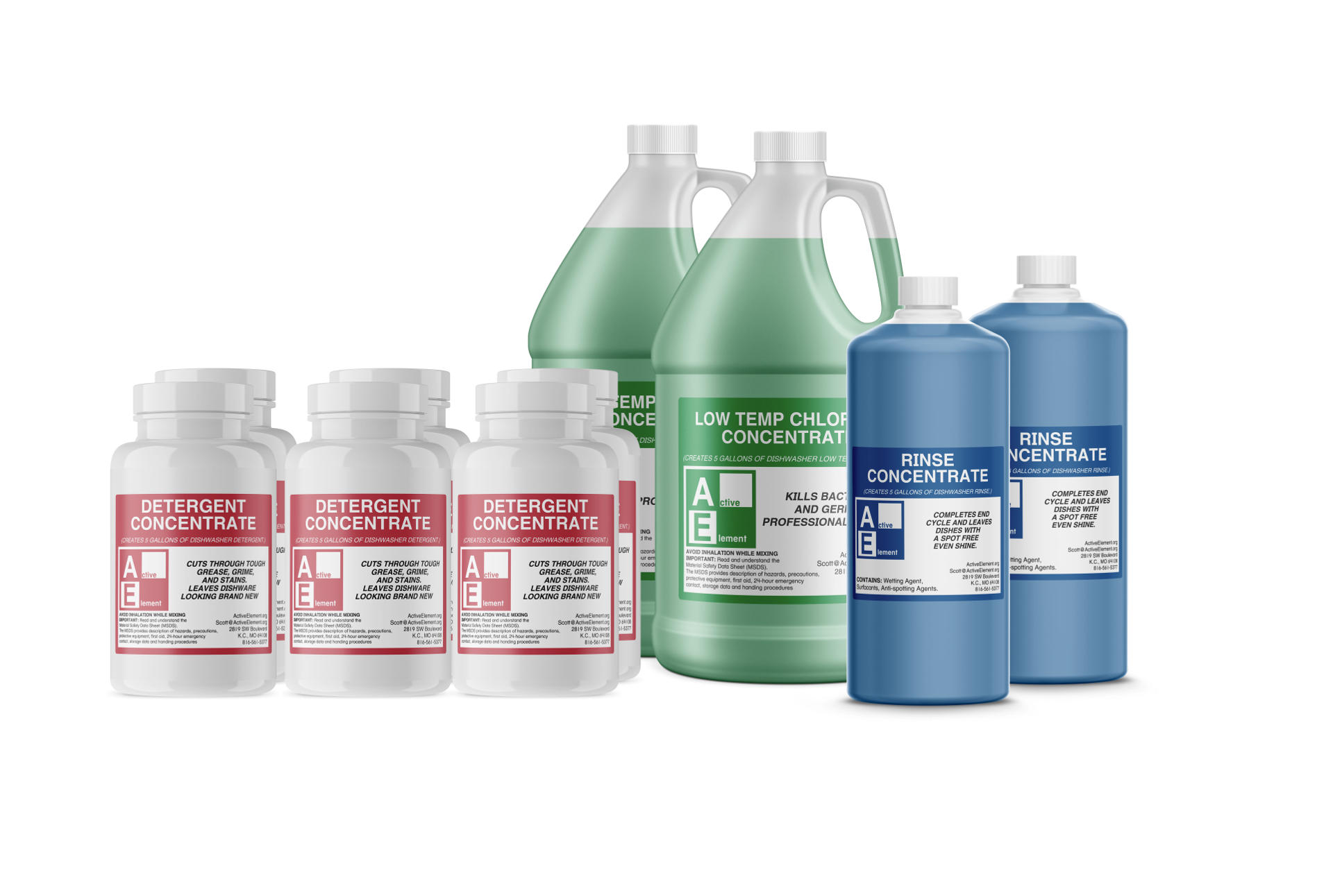 Shipper Value Pack (3detergent, 2chlorine, 2rinse) Active Element